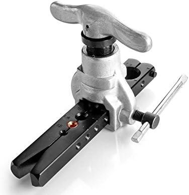 Flaring Tools Set Tubing Pipe 6 Dies Sizes 1/4-3/4inch 45 Degree Angle Eccentric Cone Type Kit with Copper Brass Aluminum Mild Steel for Water Gas Refrigeration Brake Line Applications