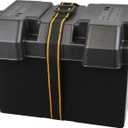 Attwood 9067-1 Vented Battery Box with Mounting Strap, Fits Group 27 Series Batteries, Black