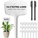 50 Pcs 14.2 Inch Plastic Plant Labels Plant Tags T Type Plant Markers with Pen for Outdoor Indoor Garden Pot Plant Herbs Flowers Vegetable