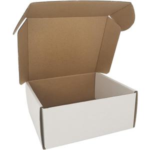 7x6x3'' Corrugated Mailers, 25 Pack, Cardboard Shipping Boxes, White (CM763-25)