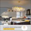 Tree Branch Chandelier L47 Luxury Rectangular Crystal Raindrop Pendant Light 13 Lights Kitchen Island Hanging Light Fixture for Living Room Dining Room Foyer Entryway Gold, Rectangular L47.3" Gold