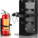 Zonon 1 Pcs Heavy Duty Fire Extinguisher Bracket Metal Fire Extinguisher Holder Wall Mount for Home Car Truck, Mini, Small, and Medium Sized, Black (Fits 20lb Extinguisher)