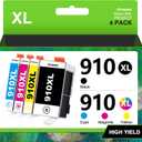 910XL Ink Replacement for HP 910XL Ink Cartridges Combo Pack 910XL Ink Cartridges for HP Printers HP910XL Work for Office Jet Pro 8020 8025 8028 8010 Printer, Black and Color 4 Pack