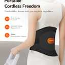 IKEEPFIT Portable Heating Pad for Back, Cordless Wearable Heat Belt with Massager for Lower Back Pain Relief, Battery Powered 8000 mAh Rechargeable, MAXwarm 3.0, Gift for Women Men 90-310 lbs