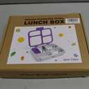 Stainless Steel Bento Box for Kids Adults with Silicone Container, Leak Proof 4 Compartments Metal Lunch Box, Removable Silicone Seal & Clear Lid Food Container for School Office, BPA-Free(Purple)