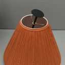 Aspen Creative 33197, Hardback Empire Transitional Spider Lamp Shade, Mushroom Pleated Carrot Faux Silk Fabric, 6" Top x 16" Bottom x 12" Slant Height