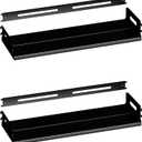 Adjustable Shelf Kit for Bookcases, 2-Set of Extra Adjustable Shelves, Replacement & Expansion Shelving for Metal Bookcase (Black-2)