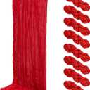 8Pack Red Cheesecloth Table Runners 120Inch Gauze Table Runner Cheese Cloth Red Table Runner Rustic Sheer Runner for Wedding Baby Shower Birthday Party Table Decor