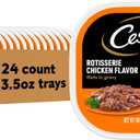 Cesar Filets in Gravy, Adult Wet Dog Food, Rotisserie Chicken Flavor, Wet Food for Dogs, 3.5 oz Trays, 24 Count