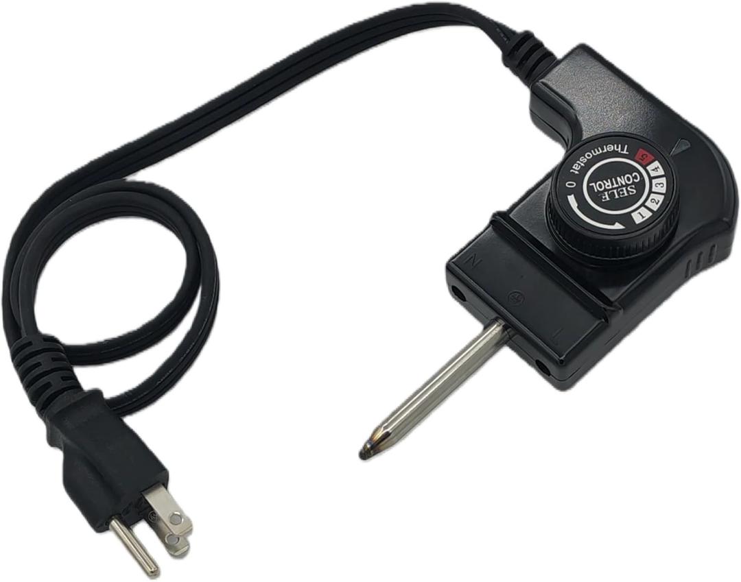 Adjustable Thermostat Probe Cord, 15A/125V Universal Power Cord with Temperature Control for Electric Smokers, Griddles & Fryers