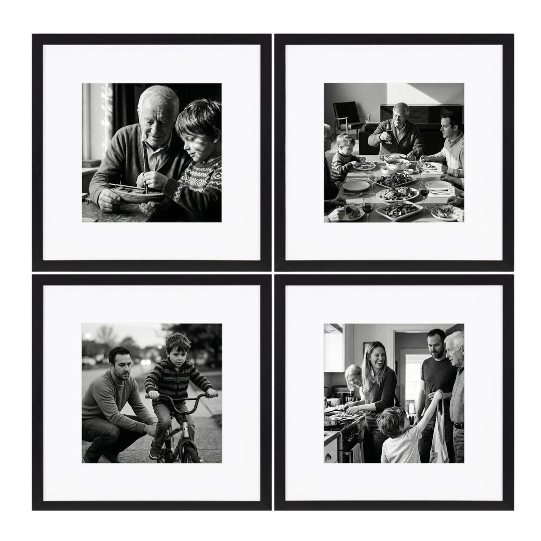 Eletecpro 18x18 Picture Frame Set of 4, Display 8x8 with Mat