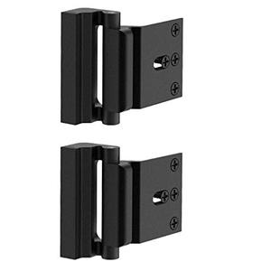 2 Pack Door Reinforcement Locks with 8 Screws, Home Security Door Lock for Toddler, Childproof Door Lock Night Lock Withstand 800 Lbs (Black)