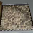 3D Metal Peel and Stick Backsplash for Kitchen,Mini Hexagon Tile Stickers Self Adhesive Wall Tiles Heat Resistant(8 Sheets,Champagne Gold)