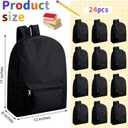 Amylove 12 Pack Backpack in Bulk 17 inch Lightweight Outdoor Travel Bag Classic Bookbags Bulk for Elementary Middle High(Black,Classic)