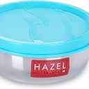 HAZEL Stainless Steel Container For Lunch Box & Kitchen Storage With Air Tight Lid Storage Containers For Kitchen Fridge Organizer, 300 ml, Silver (Set of 6