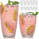 BELLAFORTE Shatterproof Plastic Tumbler Set Laguna Beach 19oz Tall & 12oz Short Drinking Glasses Unbreakable Stackable Drinkware for Indoor Outdoor, Dishwasher Safe, BPA Free (Clear, 12)