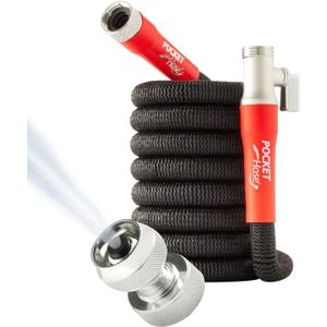 Pocket Hose Silver Bullet 2.0 Expandable Garden Hose 25-FT with Turbo Shot Nozzle, AS-SEEN-ON-TV, Lead-Free, Solid Aluminum Connectors, Easy On/Off Valve, Kink-Free, Leak-Proof