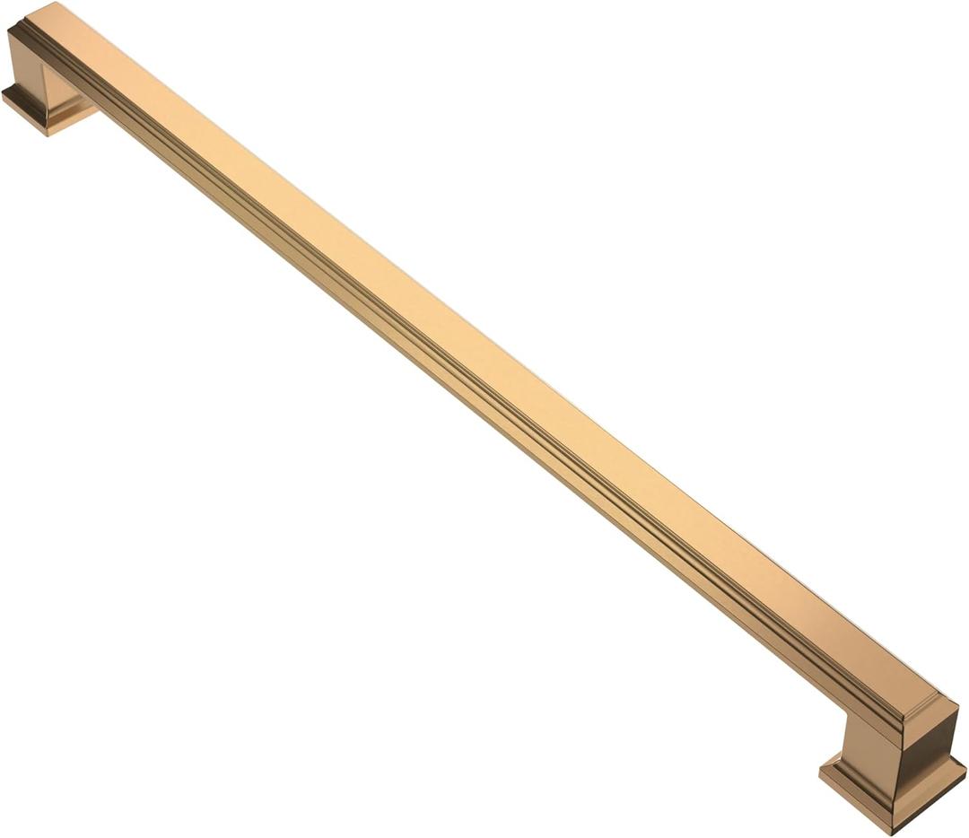 Alzassbg 10 Pack Champagne Bronze Cabinet Pulls, 10 Inch(256mm) Hole Center Cabinet Handles Kitchen Pulls for Cabinets and Drawer AL3071TGP