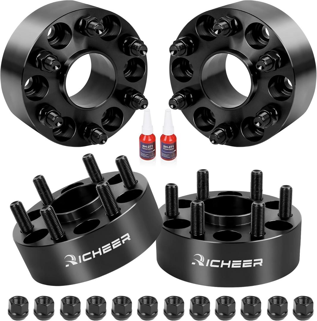 Richeer 6x120 Hubcentric Wheel Spacers for 2015-2023 Colorado, 2015-2022 Canyon, 2 inch 6x120mm Wheel Spacer for Acadia Traverse Blazer XT5 XT6 with 14x1.5 Studs & 66.9mm Center Bore