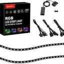 PC Addressable RGB LED Strip Lights Kit - Magnetic PC Case Lighting, 2PCS 42LEDs ARGB Strip for 5V 3pin RGB Header Motherboard Asus Aura, Asrock RGB Led, Gigabyte RGB Fusion, MSI Mystic Light