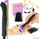 Uv Lash Lamp with Foot Pedal Portable Eyelash Extension Lamp Uv Eyelash Extension Curing Lamp for Nails Art, Uv Lash Light for Eyelash Extension Light with Tweezers for Beauty Salon (Black)