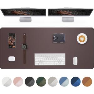AFIING Large Desk Mat 55"x24" - Premium Non-Slip, Waterproof & Scratch-Resistant. Office Desk Protector Workspace Pad for Home/Office (Coffee)