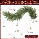 Shihanee 5 Feet Christmas Artificial Cedar Garlands with Metal Vintage Bell on Rope Realistic Soft Green Cedar Garland Faux Xmas Greenery Garland for Holiday Indoor Mantle Fireplace Decor