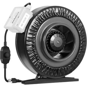 VIVOSUN Z6 6 Inch Inline Duct Fan, 440 CFM Ventilation Fan with Variable Speed Controller for Grow Tent, Indoor Garden Ventilation, Black