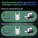 Wireless Router Amplifier Easy Setup, Wide Compatibility, WiFi Extender Signal Booster, Internet Extender Covers Up to 13389 Sq.ft for Home, Long Range WiFi Repeater