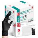 Intco Basic Medical BLACK Nitrile Exam Gloves, 5 Mil,- Latex-Free & Powder-Free, Case of 1000 (Small-1000)