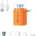 FLEXTAILGEAR Camping Air Pump with Camping Light, Air Pump for Inflatables, Portable Air Mattress Pump with 180 L/min Airflow for Pool Float,Sleeping Pad,Swimming Ring, Vacuum Storage Bag