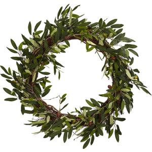Nearly Natural 20in. Artificial Olive Wreath