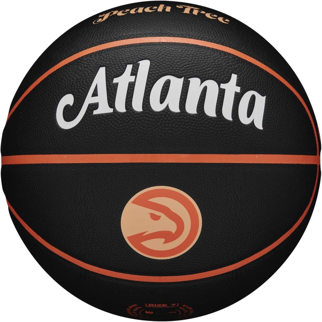 Wilson NBA Team City Collector Atlanta Hawks Ball WZ4016401ID, Unisex Basketballs, Black, 7 EU