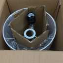 Simple Designs LT2024-WOW White Stick Table Desk Lamp with Charging Outlet and Drum Fabric Shade, White Shade (No Bulb)