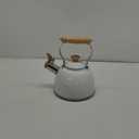 ROCKURWOK Tea Kettle, Tea Pot with Cool Touch Ergonomic Handle, Teapot Food Grade Stainless Steel, Tea Kettle Stovetop, Kettle Teapot, Whistling Tea Kettle, Small Tea Pot, 1.6 Quart (White)