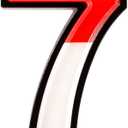 Red White Birthday Cake Candle, Animated Birthday Decoration Anime Birthday Cake Topper Party (Number 7)