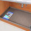 SIKADEER Waterproof Under Sink Mat 22x19, Raised Edge Silicone Mat Under Sink Shelf Liner, Sink Protector Kitchen Cabinet Tray for Bathroom Vanity and Small Cabinets, Cat Food Mat