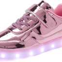 Kids Light Up Shoes with USB Charging Flashing LED Sneakers Luminous Dancing Shoe for Boys and Girls Child Unisex, Pink, 36