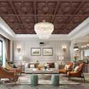 STICKGOO PVC Ceiling Tiles, Antique Copper Decorative Drop Ceiling Tiles 24 x 24in, 12-Pack Panels Cover 48 Sq. Ft