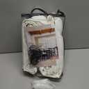 Beige White Pinch Pleated Linen Curtains 2 Panels 105 Inches Long for Living Room Bedroom Memory Shaped Semi Sheer Pleat Drapes with Hooks Rings Light Filtering Window Curtain 40x105