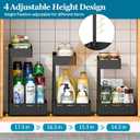 REALINN 2 Pack Expandable Under Sink Organizers and Storage, 2 Tier Under Cabinet Organizer, Heights Adjustable Pull Out Rack for Kitchen Bathroom Laundry, Black