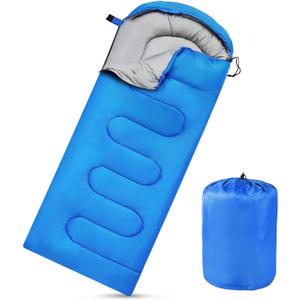 Camping Sleeping Bags for Adults Kids Waterproof Lightweight Sleeping Bag for Cold Weather or Warm Backpacking Hiking Mountaineering Indoor Outdoor Use (Blue)