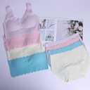 Demifill Girls Seamless Sport Bras&Panties for Teens Girls Training Bras with Panties Sets Multipack (S)