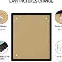 Hongkee 20x24 Frame Set of 2, Black Wood Style - Display 16x20 Picture with Mat or 20 x 24 Poster without Mat, Wall Mounting Horizontal and Vertical