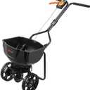 VEVOR Broadcast Spreader, 9.8ft Spreading Width, Push Broadcast Spreader with 10" All-Terrain Tires, Adjustable Flow Control, 15lbs Capacity Hopper, Lawn Spreaders for Fertilizer Seed Small Home Use