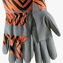 ZooHands Youth Gardening Gloves, Leather Palm, 1Pair Pack, Tiger & Zebra Print 3-6 Years