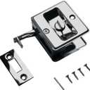 QCAA Solid Brass Sliding Door Pull Door Pocket Lockable, Polish Chrome, 1 Pack, Made in Taiwan