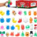 30PCS Christmas Stress Balls,Squishy Balls,Squishy Squeeze Balls Bulk Fidget Toys for Adults,Stress Relief Balls, Party Favors,Birthday Gift (Colorful-dujiao)