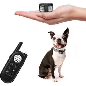 Tiniest Dog Shock Collar, Lightest Dog Training Collar with Remote for Small Dogs 5-15lbs & Medium Large Dogs/Puppies, Waterproof, Rechargeable, 1300ft Range (White Black Dot&Ultra Tiny)