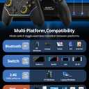 Multi-Platform Wireless Controller, PC Gaming Controller with 2.4G Adpater/Hall Joysticks/Hall Triggers/1200 mAh Battery/4 Programmable Buttons/RGB Lighting, Compatible with PC Windows 7/8.1/10/11, Switch/OLED/Lite, iOS, Android, Steam-Black